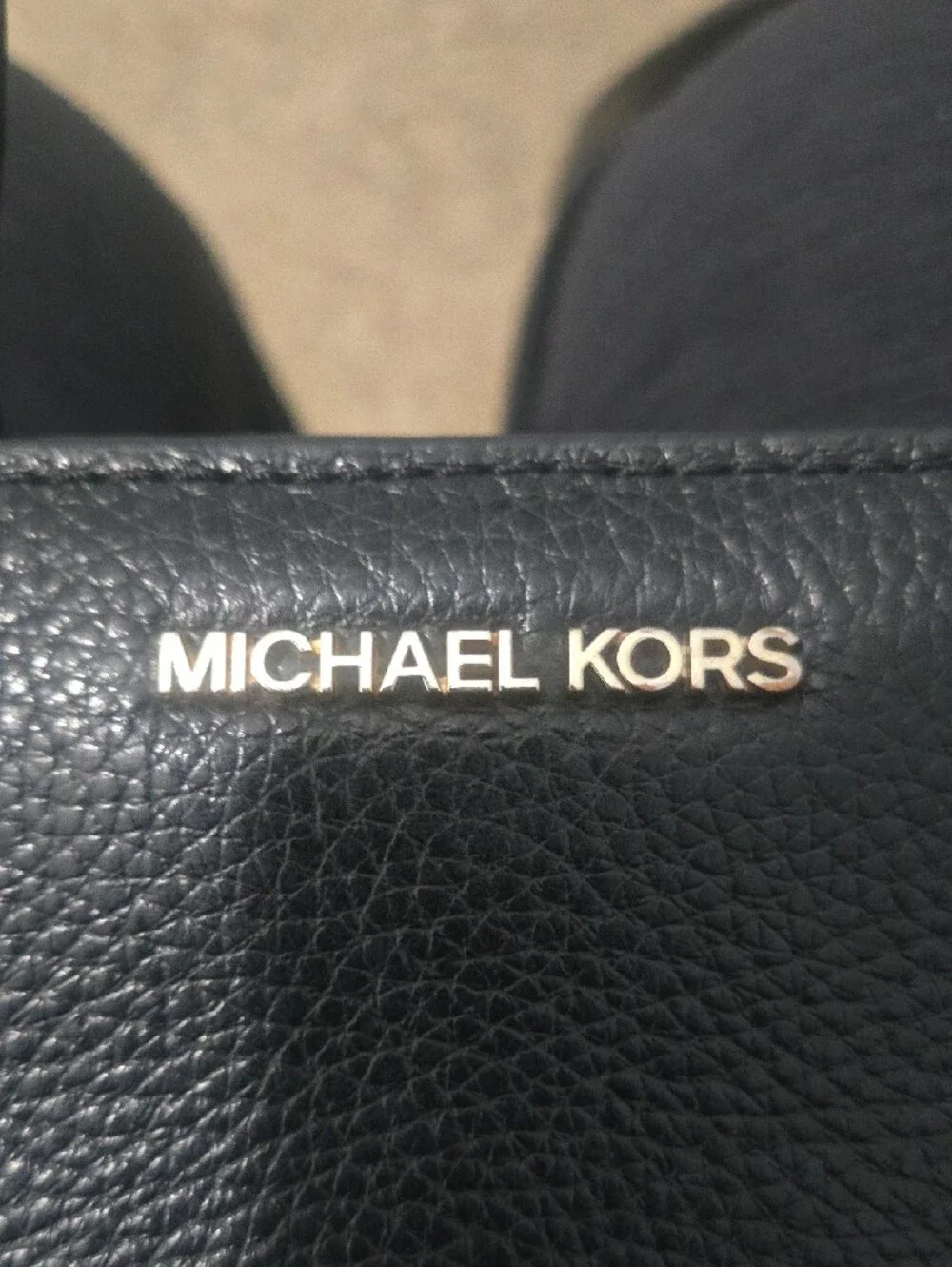 Michael Kors Black Pebbled Leather Crossbody with Gold Hardware **See Descrip**